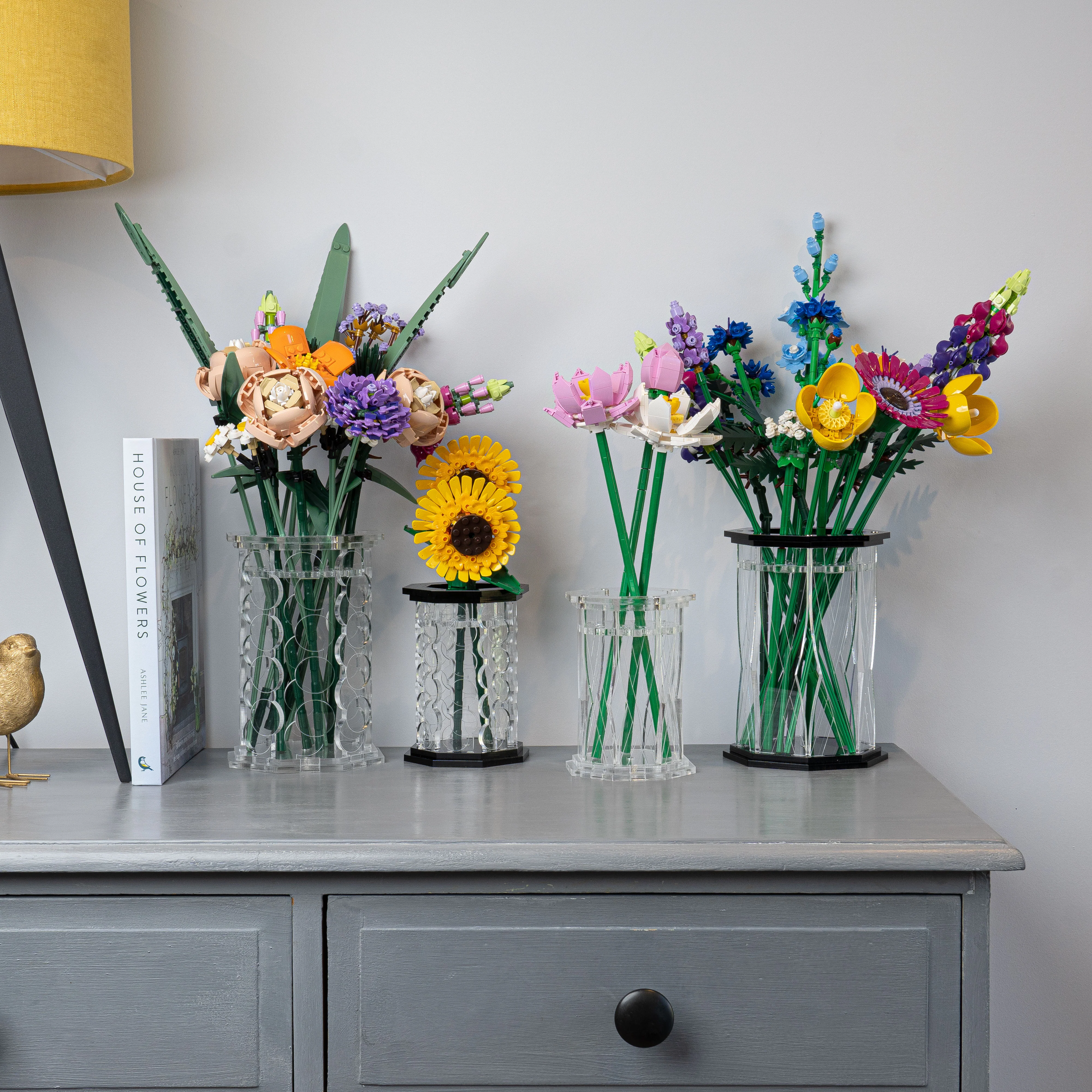 Large Display Vase for LEGO® Flowers - Clear - Image 3